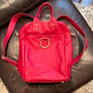 Red Leather Backpack